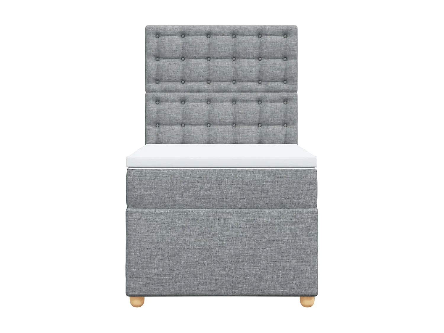 Boxspringbett mit Matratze Hellgrau 90x190 cm Stoff