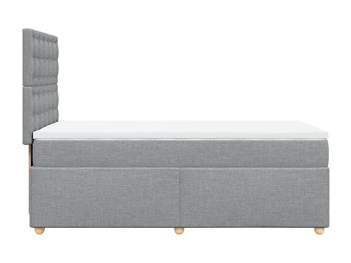 Boxspringbett mit Matratze Hellgrau 90x190 cm Stoff