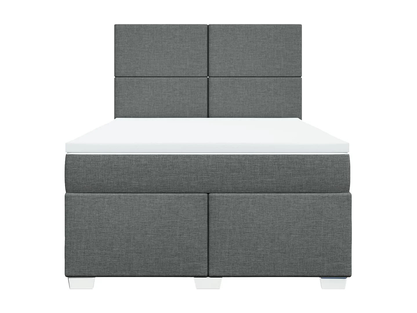 Giroletto a Molle con Materasso Grigio Scuro 140x190 cm Tessuto