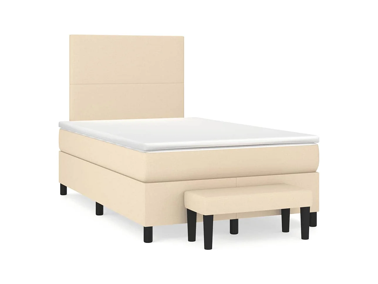 Sommier à lattes de lit avec matelas crème 120x190 cm tissu