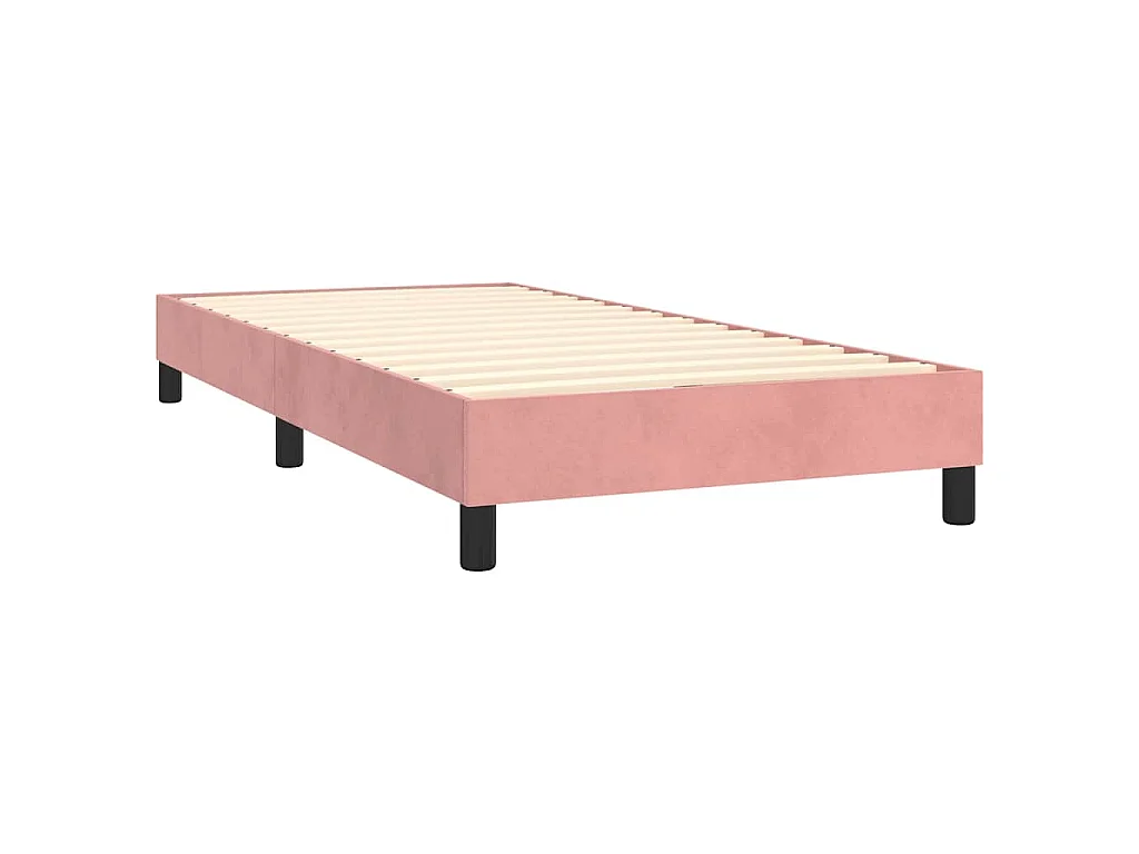 Boxspring met matras en LED fluweel roze 90x190 cm