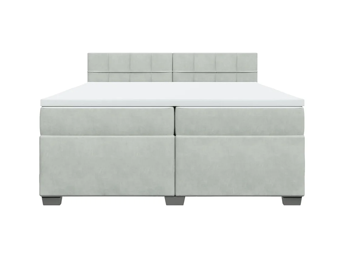 Sommier à lattes de lit et matelas Gris clair 200x200cm Velours