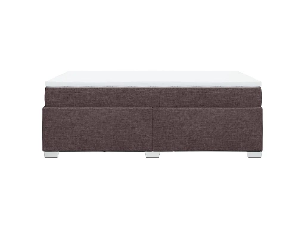 Boxspring met matras stof donkerbruin 120x190 cm