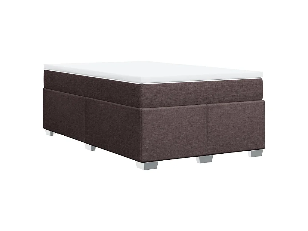 Boxspring met matras stof donkerbruin 120x190 cm