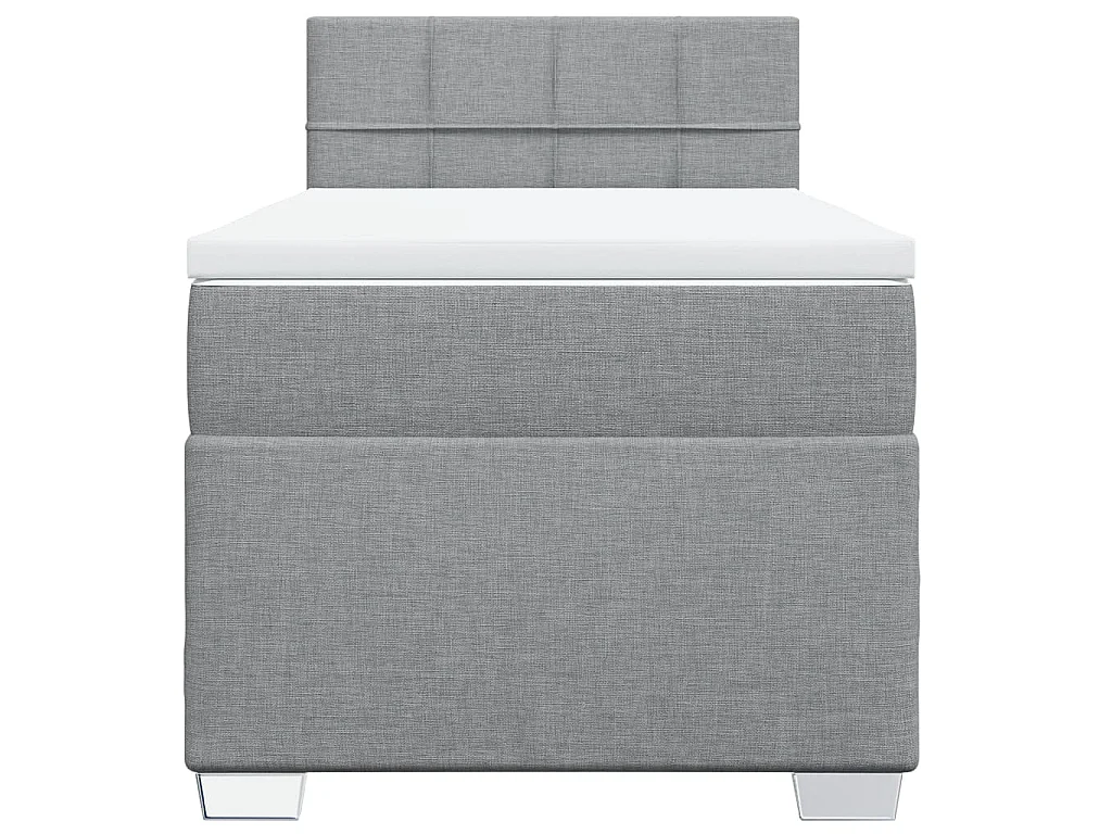 Giroletto a Molle con Materasso Grigio Chiaro 90x190 cm Tessuto