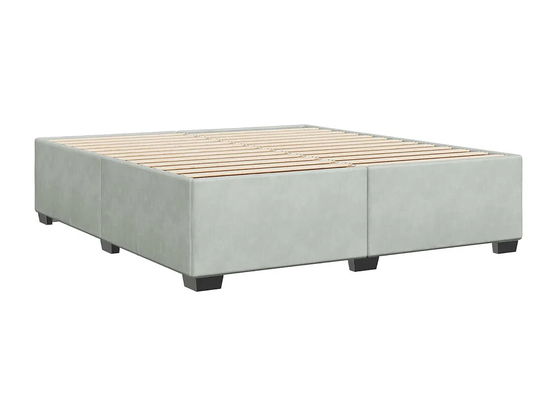 Cadre de lit sans matelas gris clair 200x200 cm velours