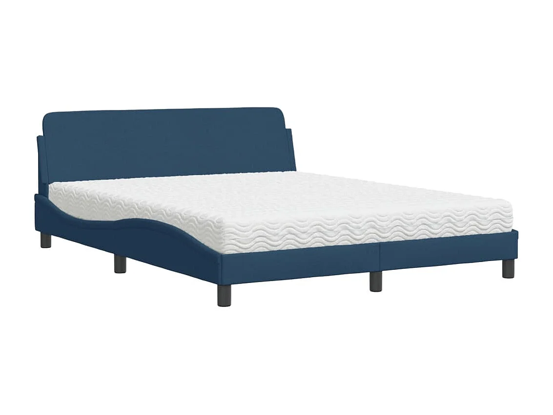 Bett mit Matratze "Dover" Blau 160x200 cm Stoff