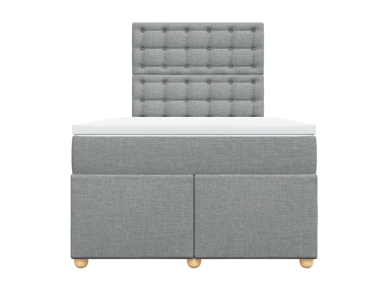 Giroletto a Molle con Materasso Grigio Chiaro 120x200cm Tessuto