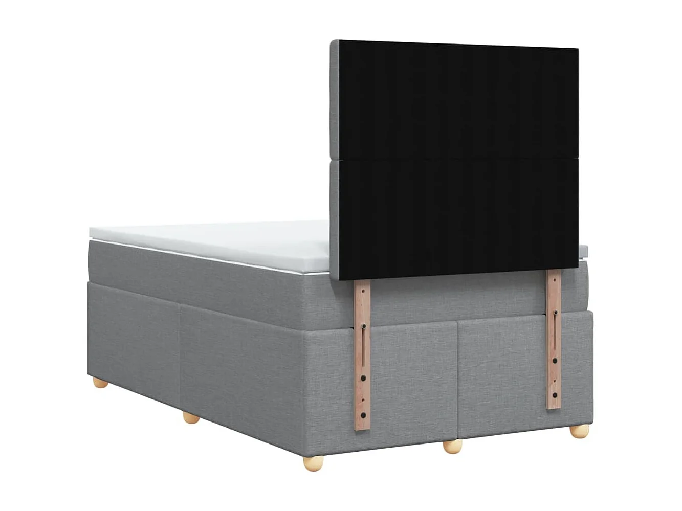 Giroletto a Molle con Materasso Grigio Chiaro 120x200cm Tessuto