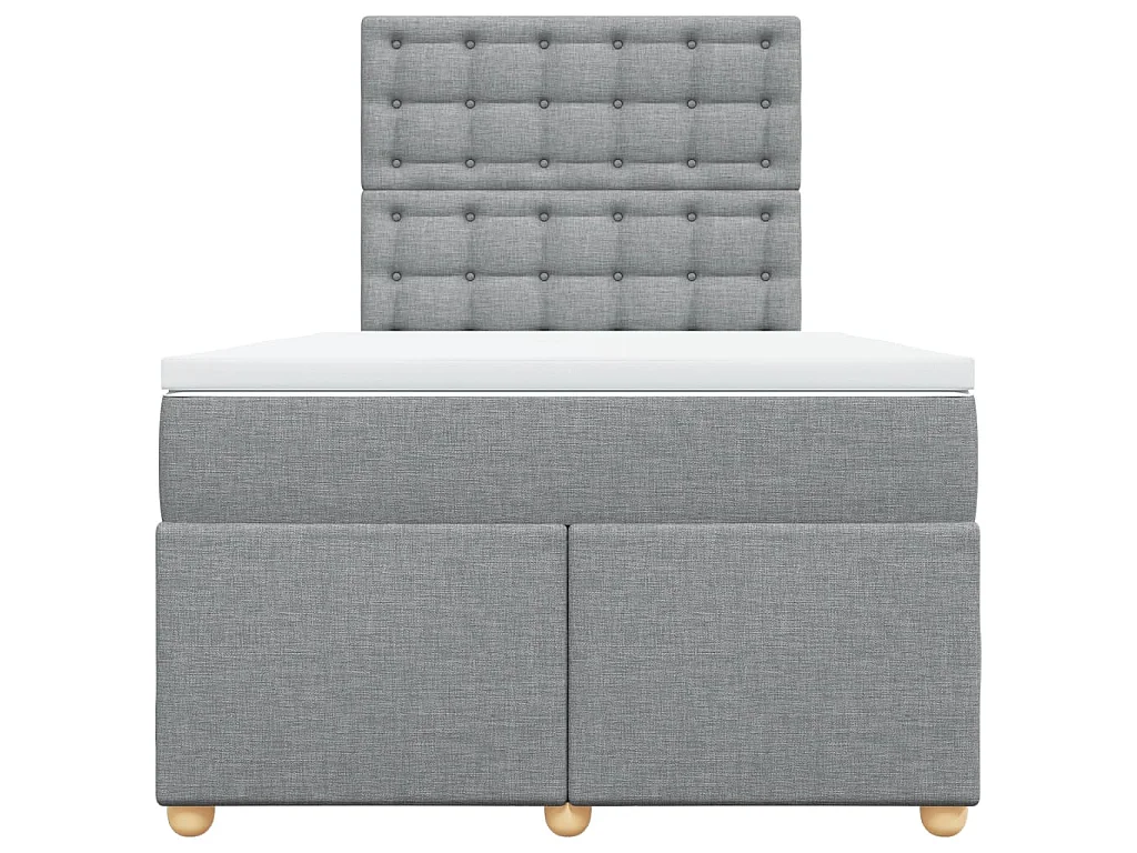 Cama box spring con colchón tela gris claro 120x200 cm