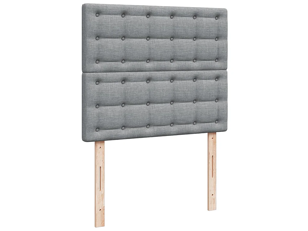 Cama box spring con colchón tela gris claro 120x200 cm