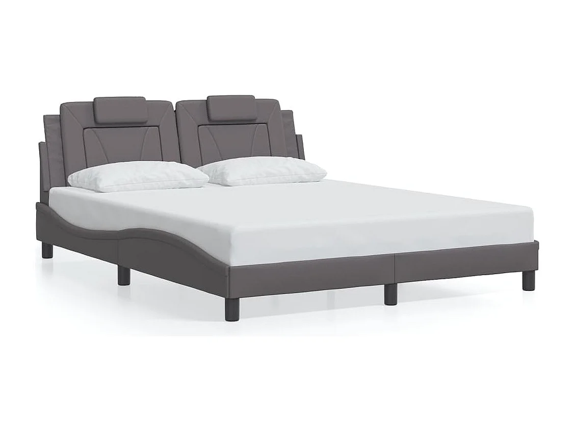 Bedframe "Viana" met LED zonder matras grijs 160x200 cm