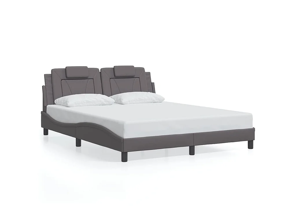 Giroletto Viana con LED senza Materasso Grigio 160x200 cm