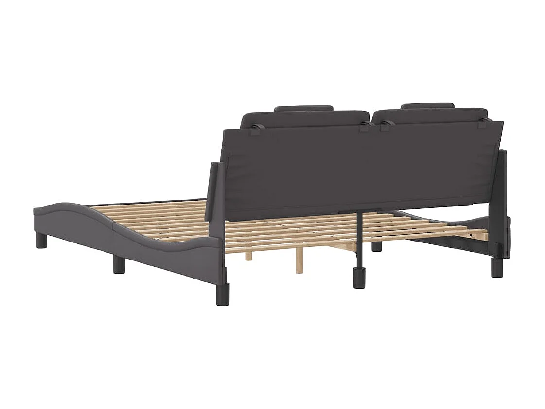 Giroletto Viana con LED senza Materasso Grigio 160x200 cm