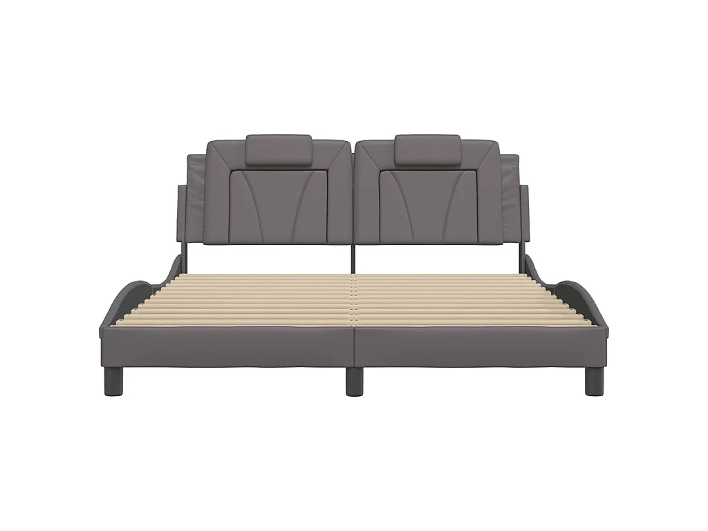 Cadre de lit Viana avec LED sans matelas gris 160x200 cm
