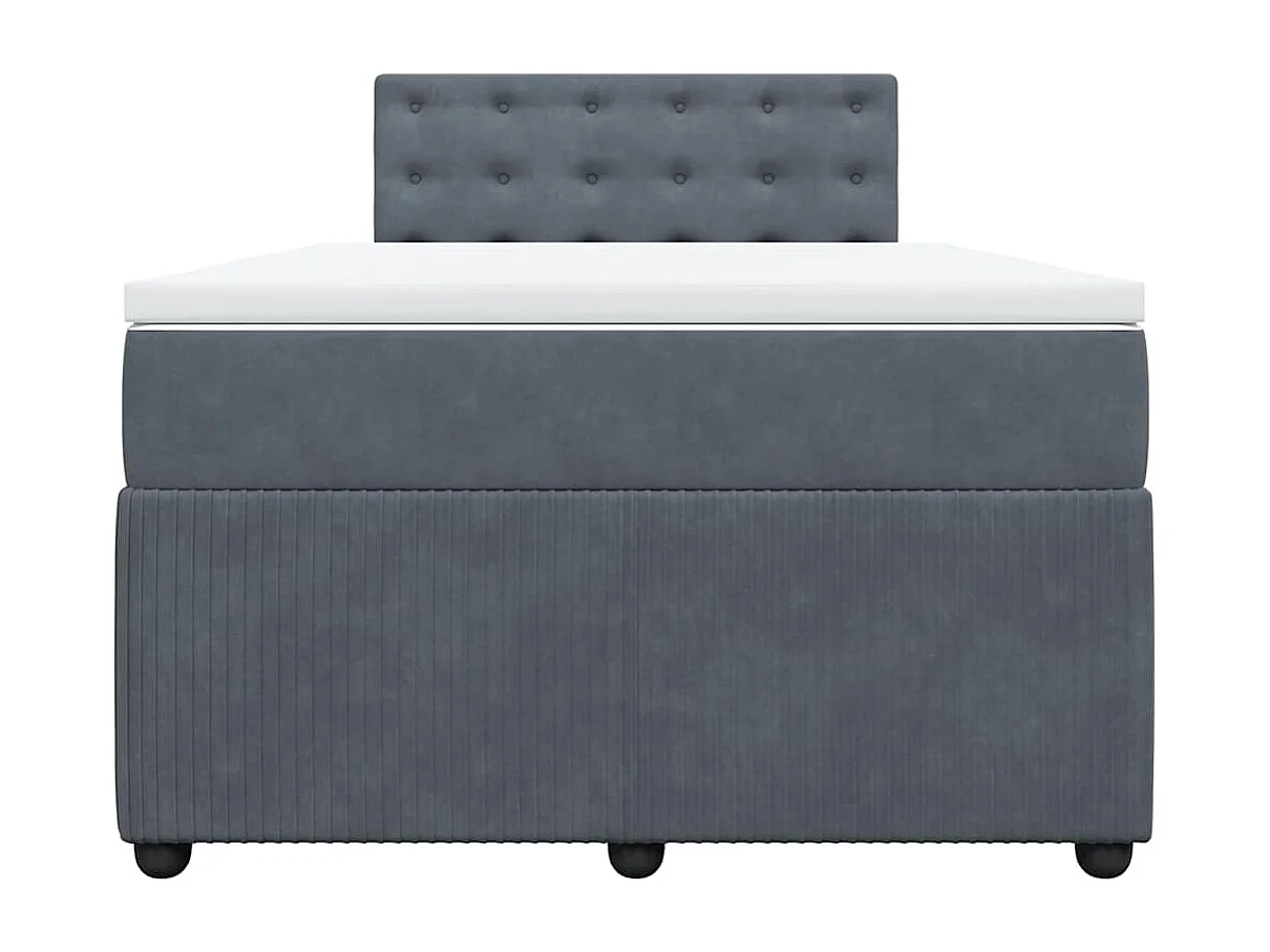 Boxspringbett mit Matratze Dunkelgrau 120x190 cm Samt