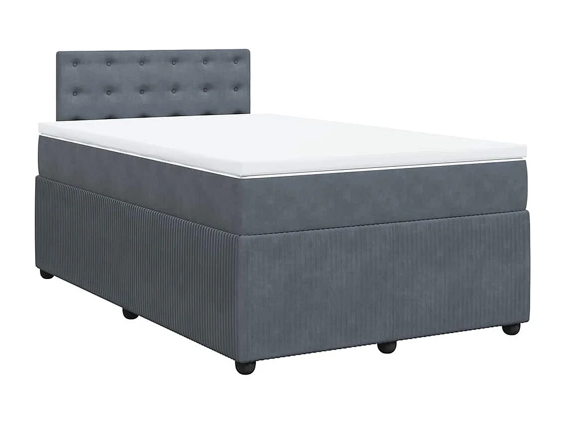 Boxspring met matras fluweel donkergrijs 120x190 cm