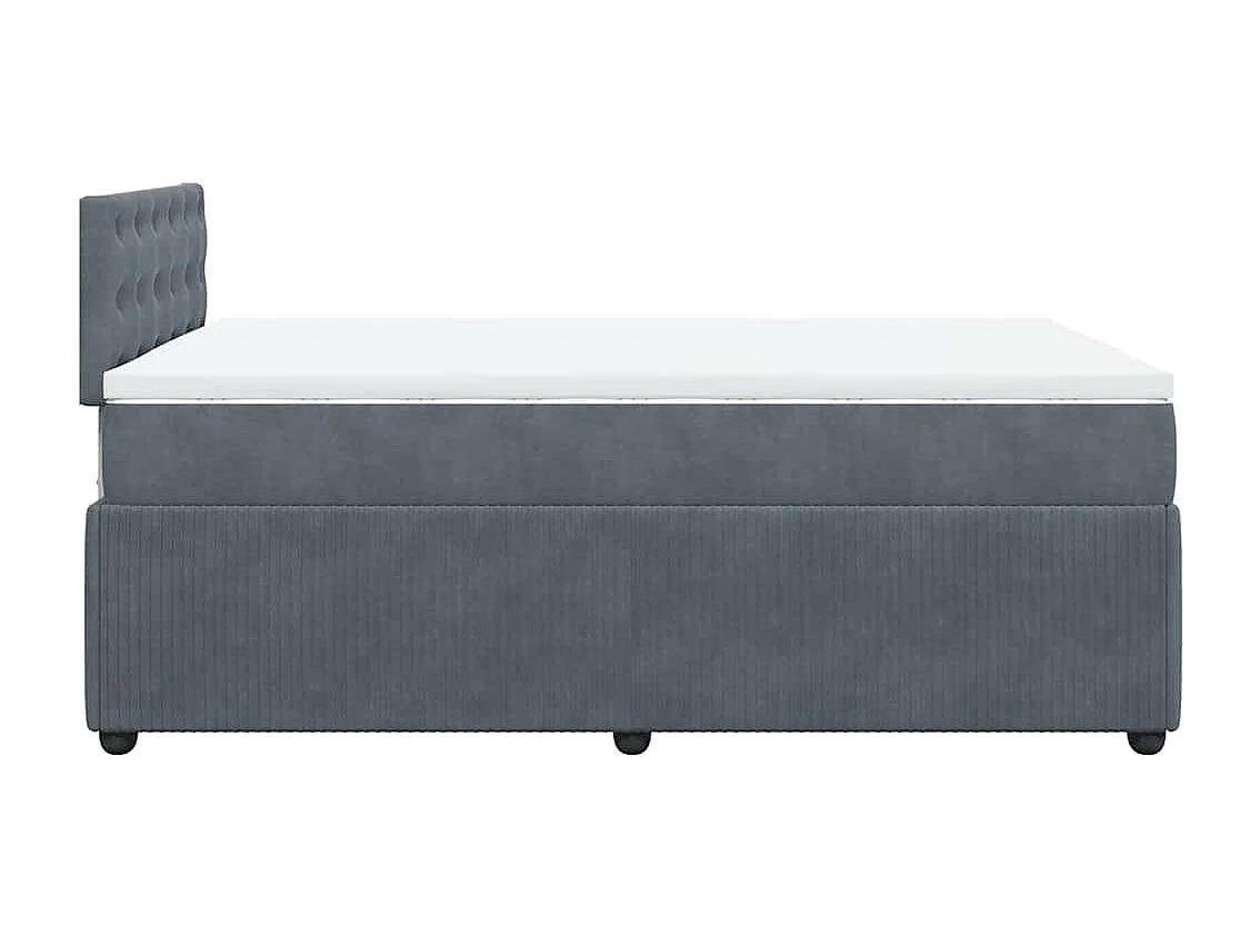 Boxspring met matras fluweel donkergrijs 120x190 cm