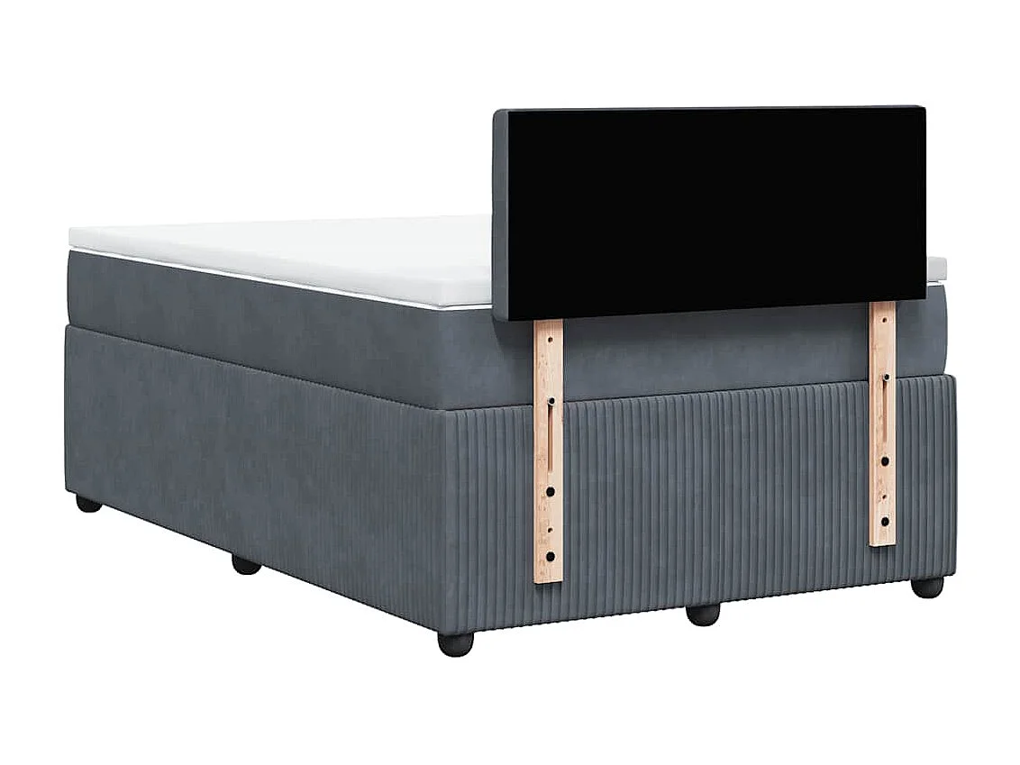 Boxspring met matras fluweel donkergrijs 120x190 cm