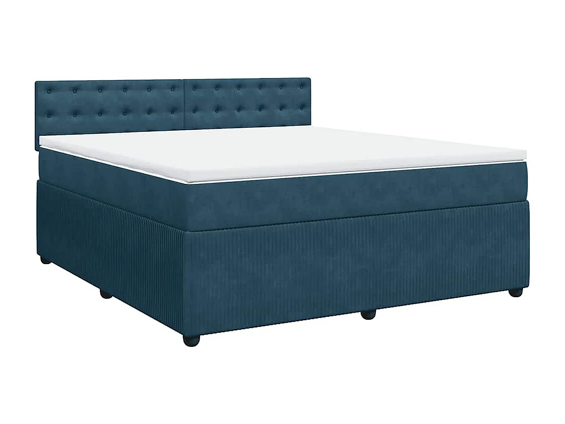 Boxspringbett mit Matratze Blau 180x200 cm Samt