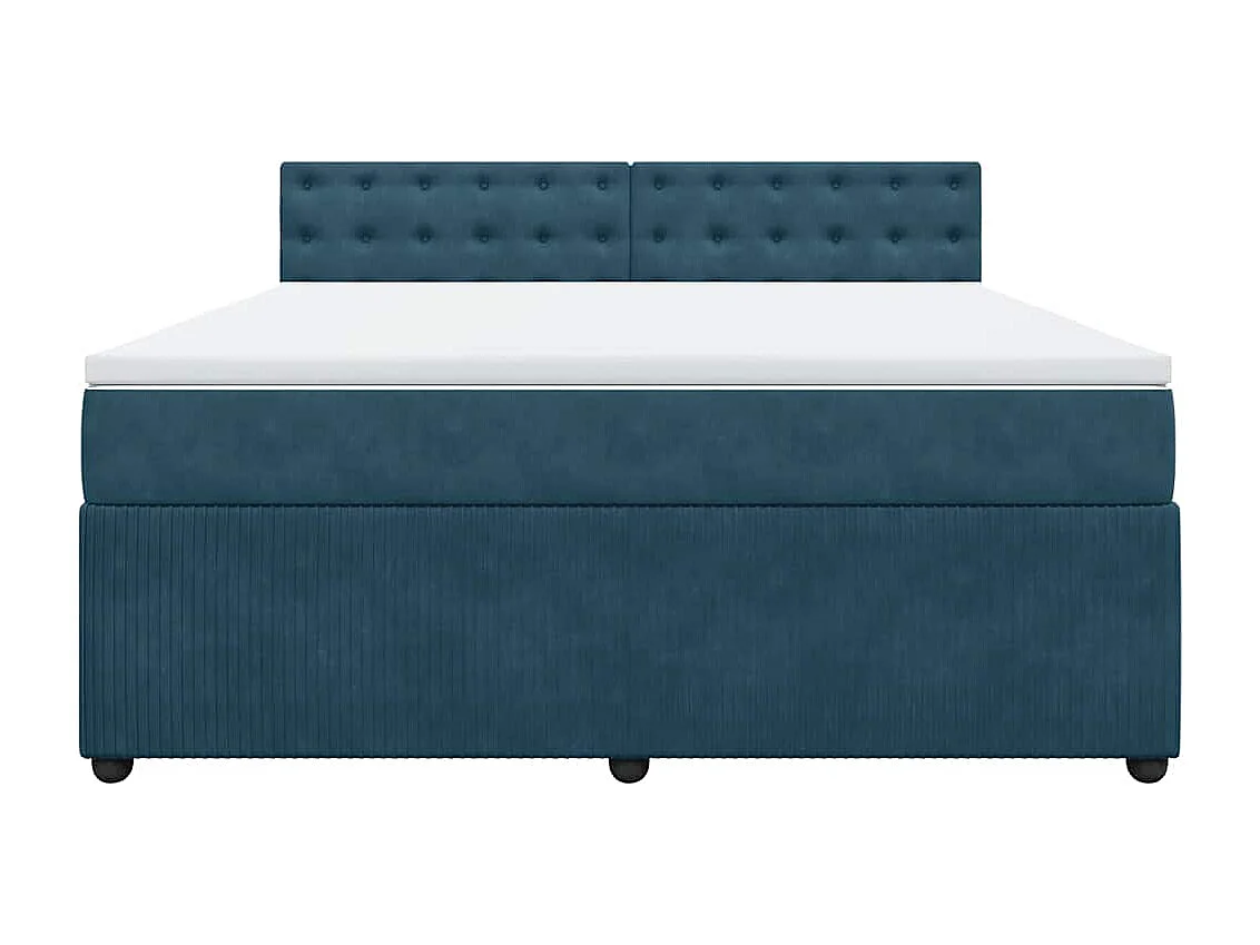 Boxspringbett mit Matratze Blau 180x200 cm Samt