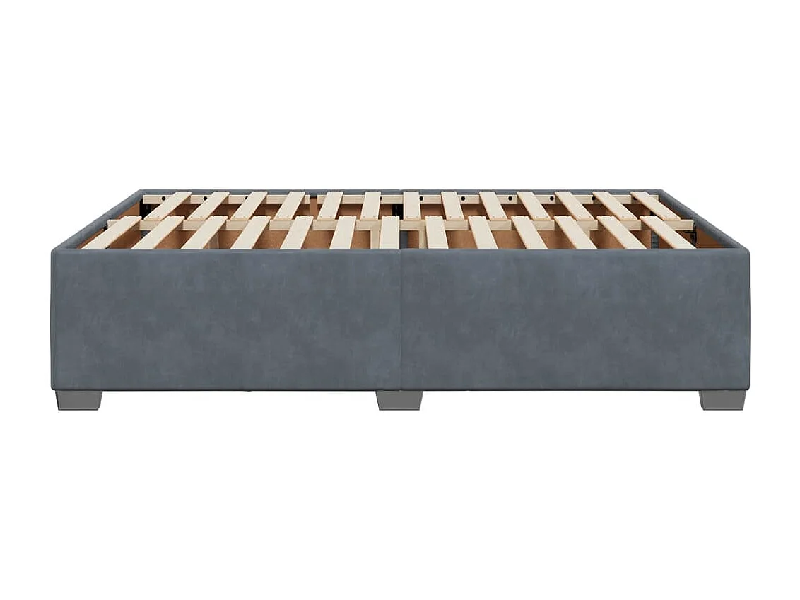 Cadre de lit sans matelas gris foncé 140x200 cm velours