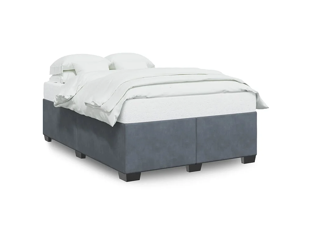 Giroletto senza Materasso Grigio Scuro 140x200 cm Velluto