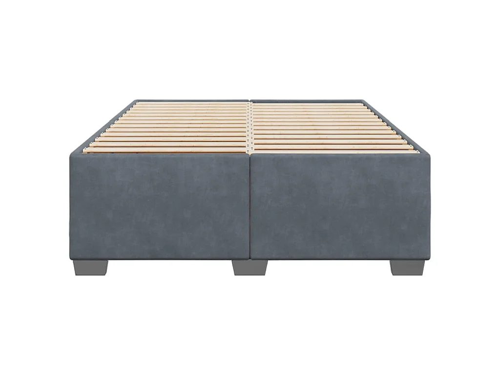 Giroletto senza Materasso Grigio Scuro 140x200 cm Velluto