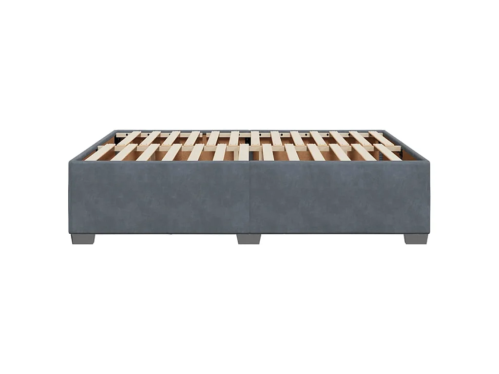 Giroletto senza Materasso Grigio Scuro 140x200 cm Velluto