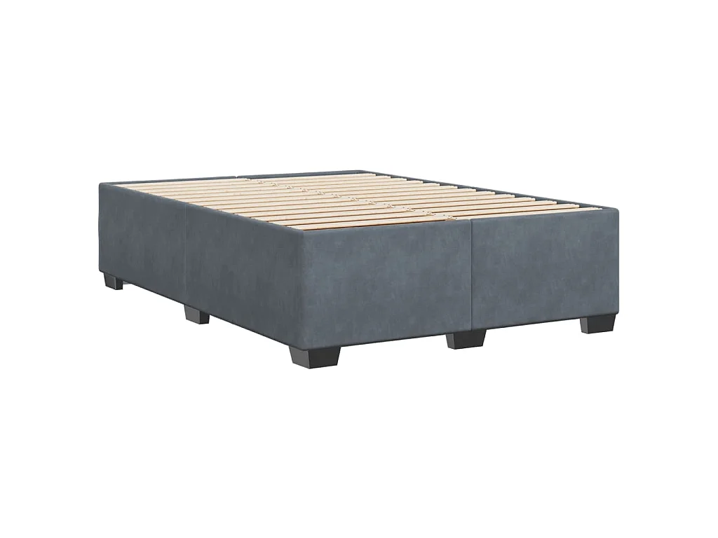 Giroletto senza Materasso Grigio Scuro 140x200 cm Velluto