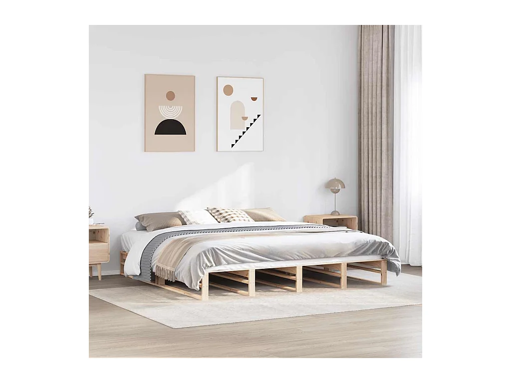 Cadre de lit sans matelas 200x200 cm bois massif de pin