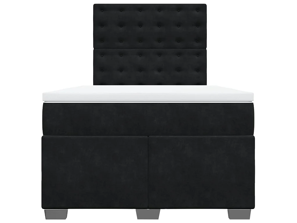Sommier à lattes de lit avec matelas noir 120x190 cm velours