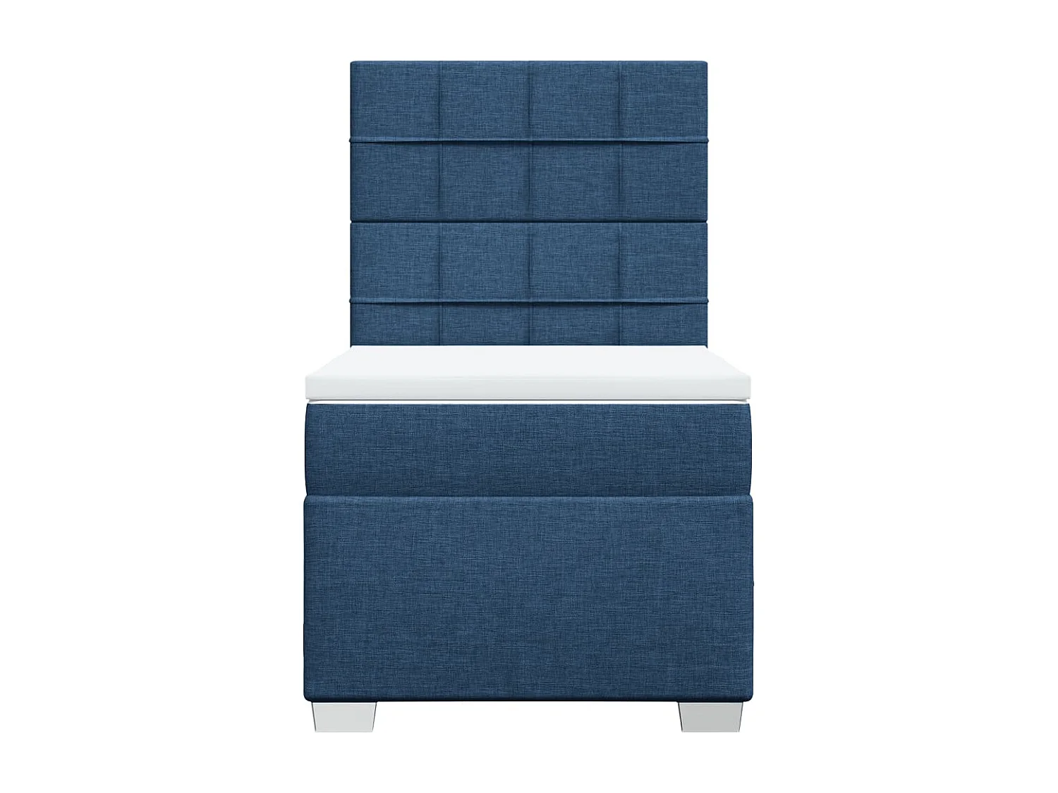 Boxspring met matras stof blauw 90x190 cm