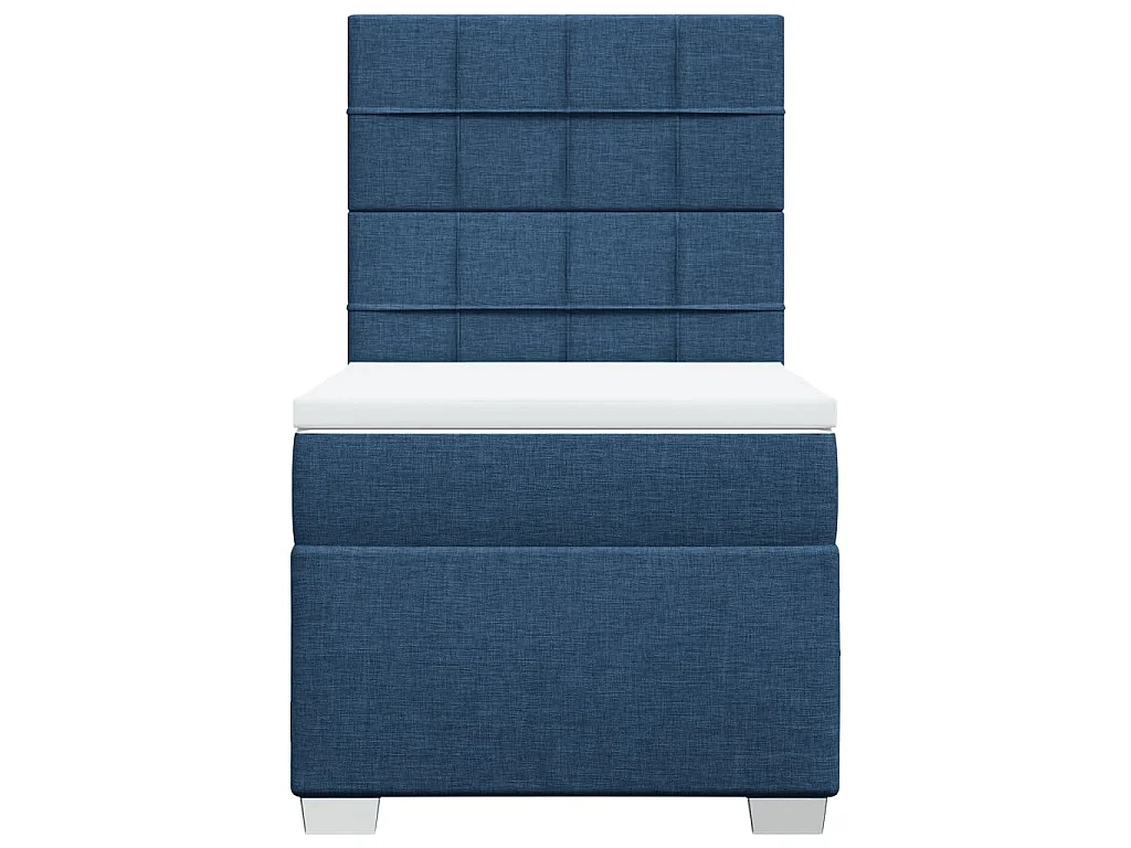Boxspringbett mit Matratze Blau 90x190 cm Stoff