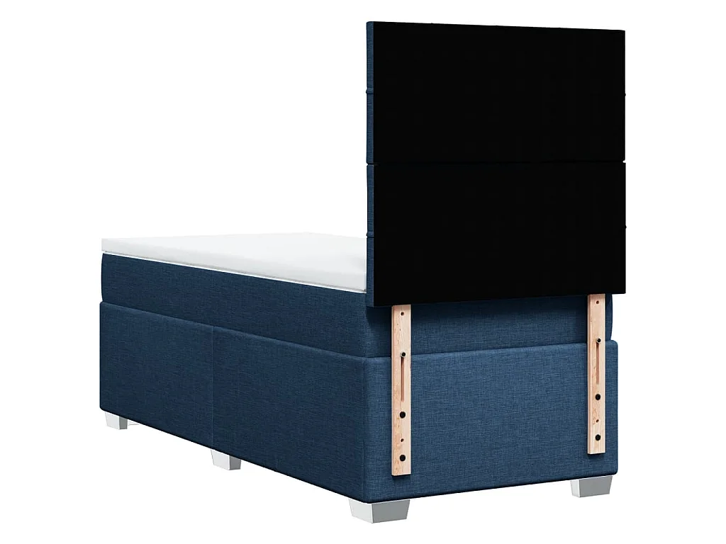 Boxspringbett mit Matratze Blau 90x190 cm Stoff