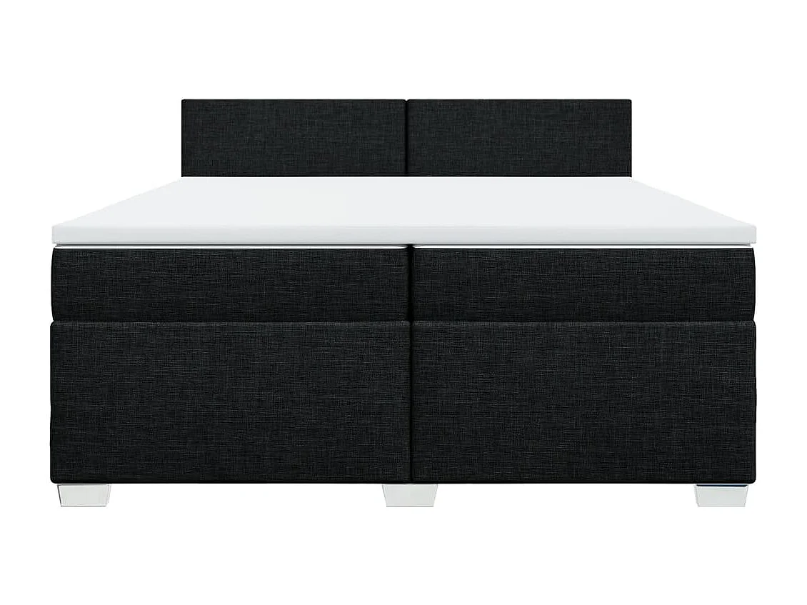 Cama com molas/colchão 200x200 cm tecido preto