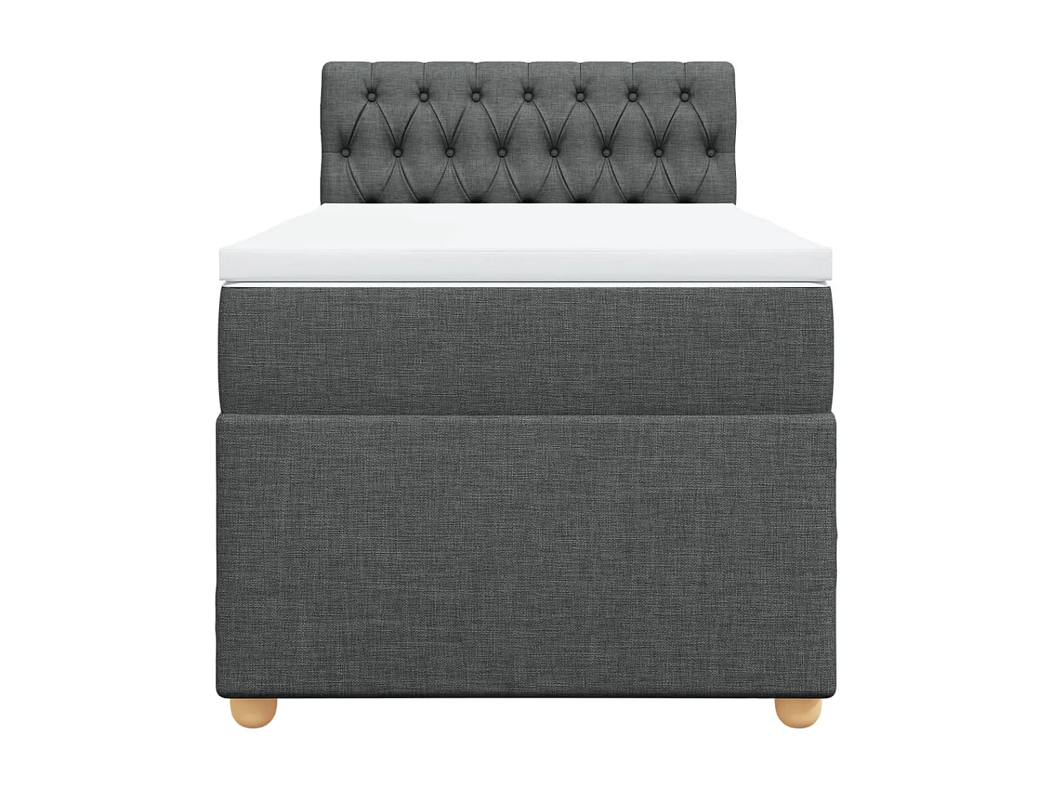 Giroletto a Molle con Materasso Grigio Scuro 80x200 cm Tessuto