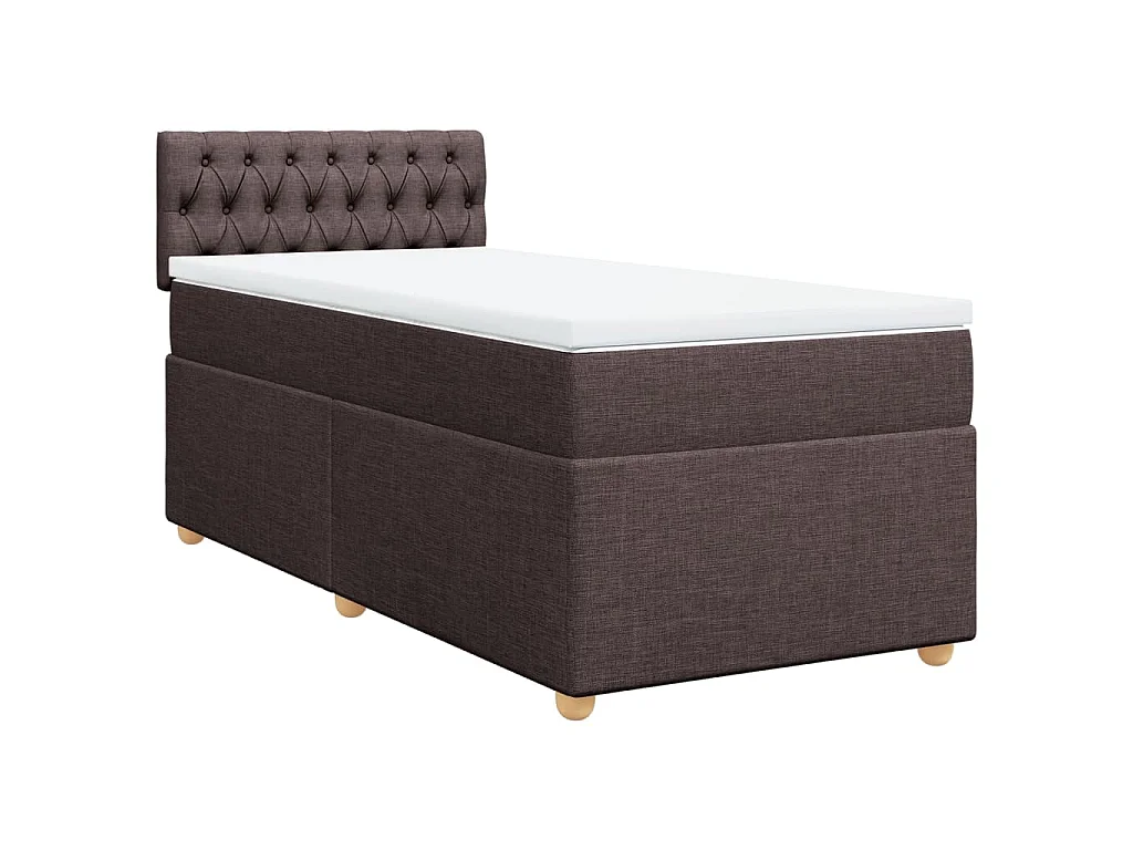 Boxspringbett mit Matratze Dunkelbraun 90x190 cm Stoff
