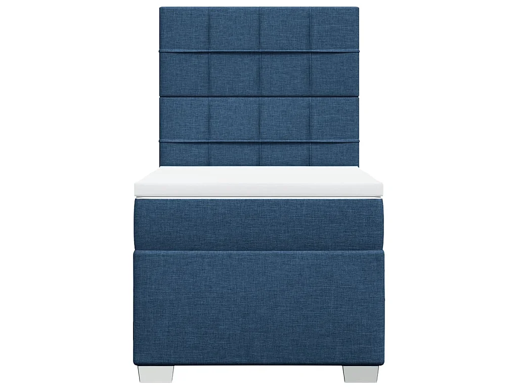 Boxspringbett mit Matratze Blau 100x200 cm Stoff