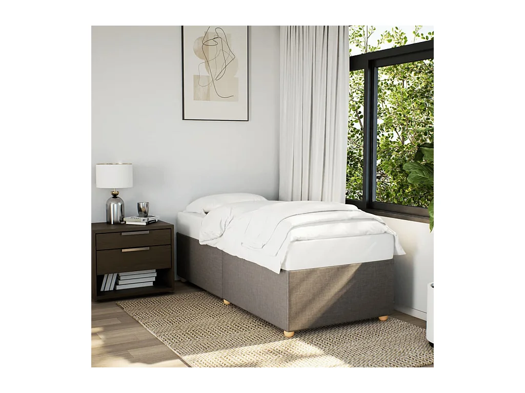 Cadre de lit sans matelas taupe 90x200 cm tissu