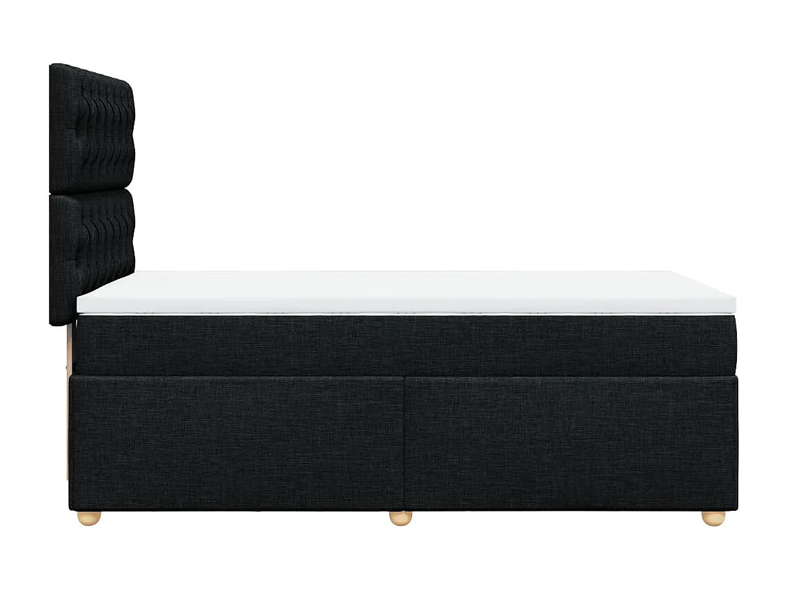 Sommier à lattes de lit avec matelas Noir 90x190 cm Tissu