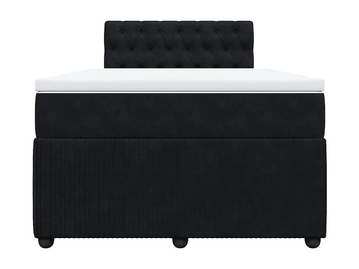 Sommier à lattes de lit avec matelas Noir 120x200 cm Velours