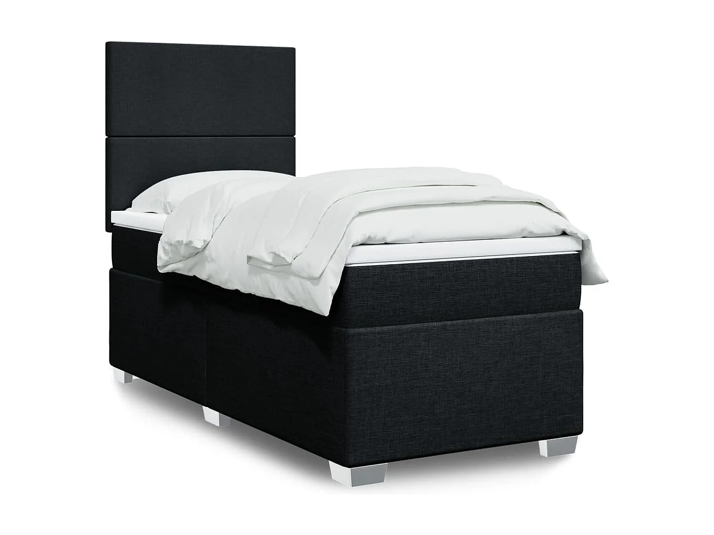 Boxspring met matras stof zwart 100x200 cm