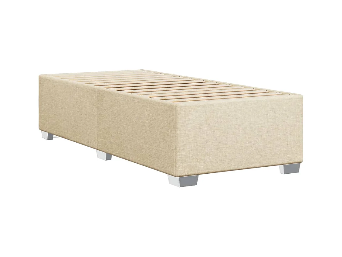Sommier à lattes de lit et matelas Crème 90x190 cm Tissu