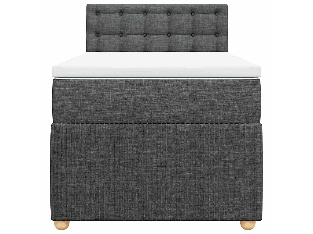 Boxspringbett mit Matratze Dunkelgrau 90x190 cm Stoff