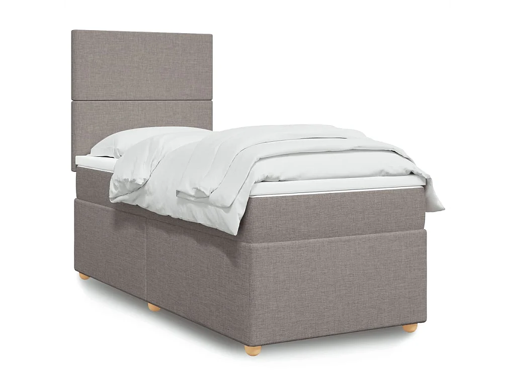 Giroletto a Molle con Materasso Tortora 90x190 cm in Tessuto
