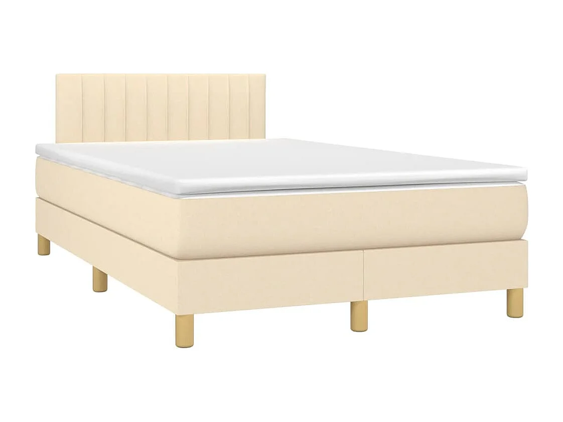 Boxspringbett mit Matratze Creme 120x190 cm Stoff
