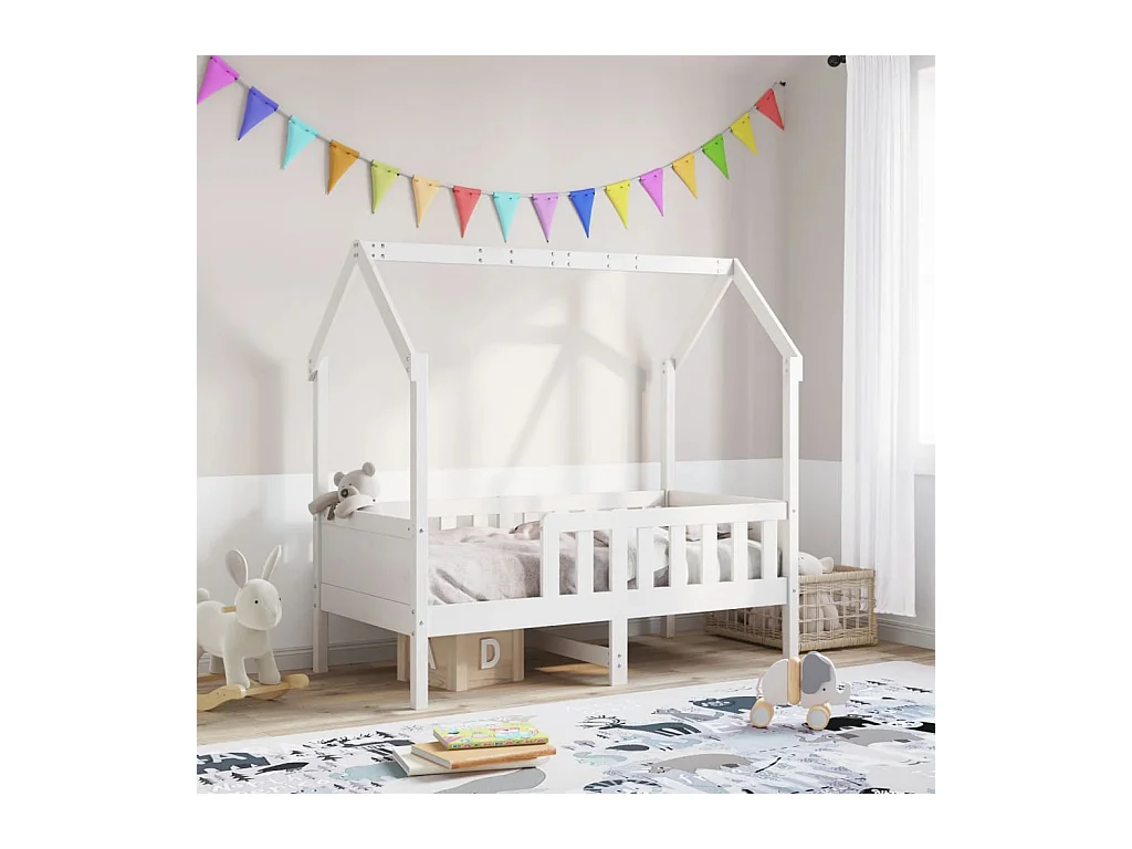 Cadre de lit d'enfants forme de maison sans matelas pin