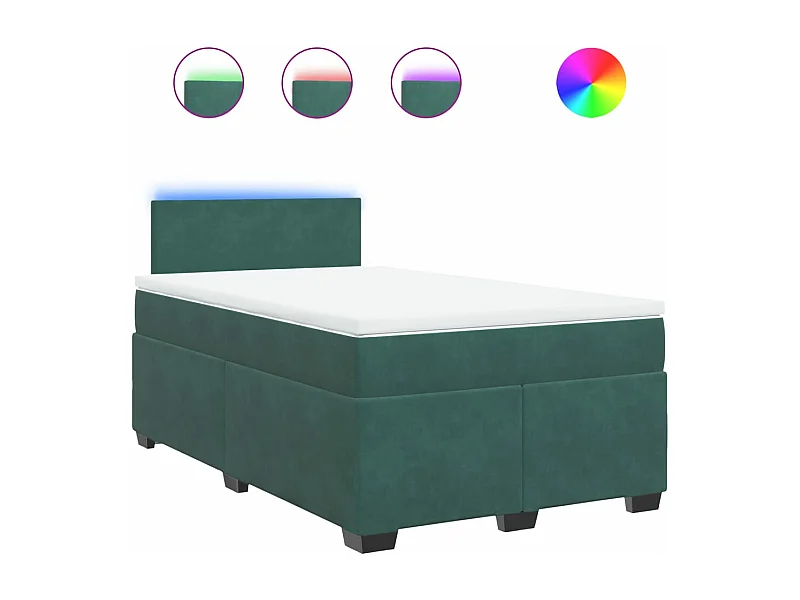 Boxspring met matras fluweel donkergroen 120x190 cm