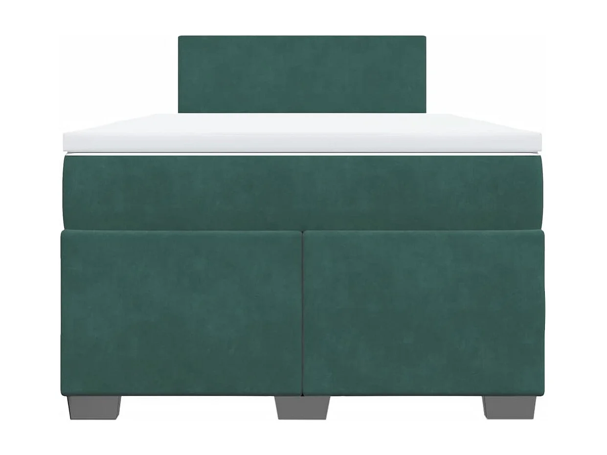 Boxspring met matras fluweel donkergroen 120x190 cm